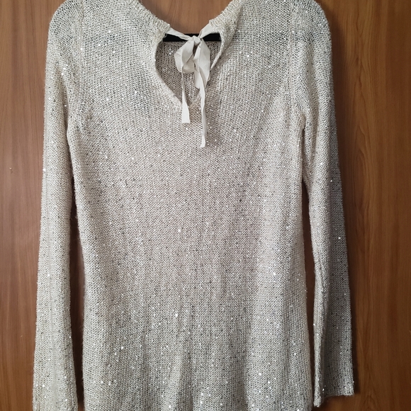 NWT Limited Open Tie Back Sequin Sweater - Picture 7 of 8